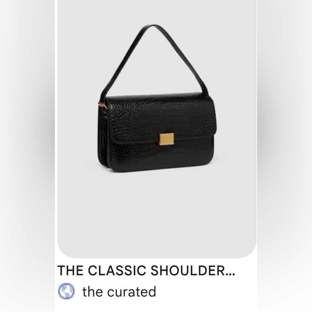 The Curated Black Crocodile Embossed Shoulder Bag😍😍😍